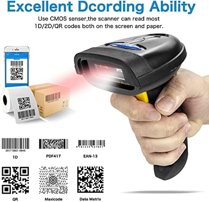 NETUM Bluetooth QR kódolvasó - Vezeték nélküli 1D/2D vonalkód szkenner iOS és Android támogatással