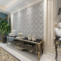 Art3d Fehér Virágmintás Mennyezeti Burkolólap 61x61 cm - PVC Dekorációs Panel Mennyezetre, Könnyű Felszerelés, 12 db Csomag 4