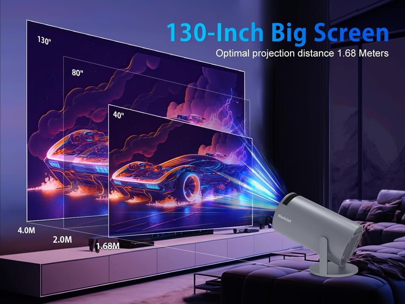 Alwtniet 4K Mini Projektor Automatikus Trapézkorrekció