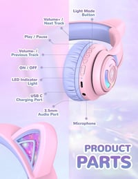 iClever Gyerek Bluetooth Fejhallgató - 94dB Hangerőkorlát, 50 Órás Üzemidő, Mikrofonnal 6