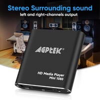 AGPTEK Mini Full HD Médialejátszó Távirányítóval - 1080P Felbontás, Többféle Audioformátum Támogatás 5