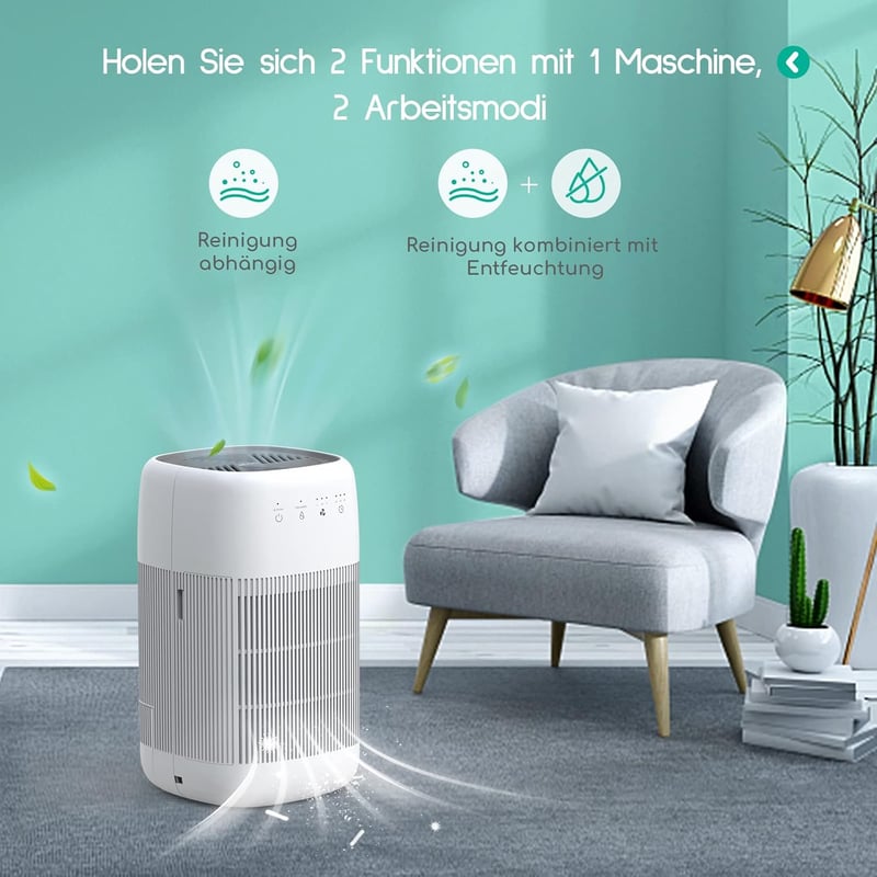 Afloia 2in1 H13-HEPA légtisztító és párátlanító - allergia, füst, szag ellen (fehér)