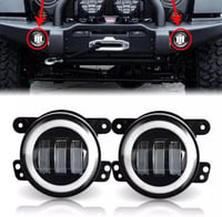Skuntuguang 30W LED ködlámpa Jeep Wranglerhez, 10,2 cm-es, fekete, halo gyűrűs 1