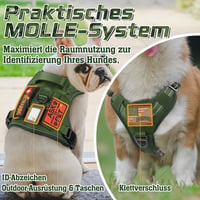Rabbitgoo taktikai kutyahám, zöld, M-es méret - Fojtásgátló, légáteresztő, fogantyús 3