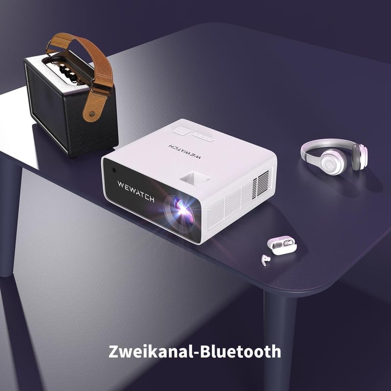 WEWATCH V51 PRO 4K Okos Projektor 19000 Lumen 5G WiFi Bluetooth Android Rendszerrel, Fehér Zaj Funkcióval, iOS/HDMI/USB Kompatibilis, 500 AN