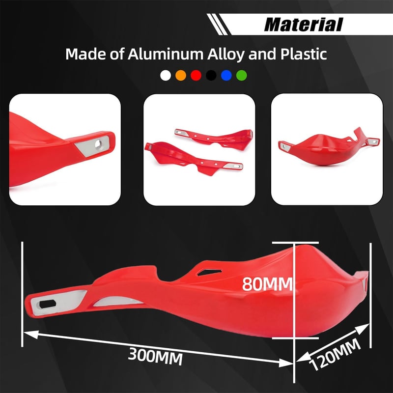 JFG RACING Univerzális Motoros Kézvédő 22-28 mm Kormányhoz - Alumínium Ötvözet és Polipropilén Anyagú Dirt Bike Védőelem, Piros