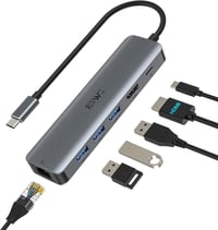 JESWO 6 az 1-ben USB-C Hub: 4K HDMI, Ethernet, 100W PD, MacBook és iPad Pro kompatibilis 1