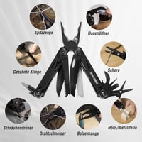 Swiss+Tech 16 az 1-ben Multifunkciós Fogó - Összecsukható Szerszámkészlet Ollóval, Késsel, Fűrésszel, Sörnyitóval - Kempinghez, Túrázáshoz,  6