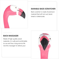 Amosfun Flamingó Alakú Bambusz Hátvakaró - 42 cm-es Kézi Masszírozó Eszköz Időseknek és Várandósoknak, Viszketés Enyhítésére 4