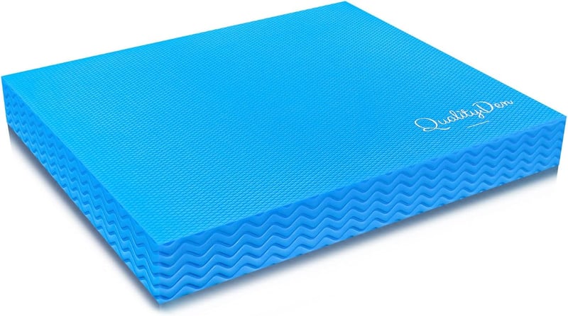 Quality Den Egyensúlyozó Párna - Csúszásmentes TPE Hab, 40x34x5 cm, Kék - Stabilitás és Koordináció Fejlesztő Edzőpárna, 150 kg Teherbírás