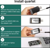 mSATA SSD USB 3.0 Külső Merevlemez Ház 50x30mm - Laptop és PC Kompatibilis Adapter Állapotjelző LED-del 3
