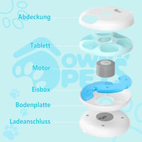 Ownpets Automata Macska Etetőtál Nedves és Száraz Eledelhez - 6 Adagos Időzíthető Etető Hűtőakkukkal, Mancsbarát Kialakítás, Kisebb Fajtákna 2
