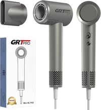 GRT PRO Mini BL-F02 Hajszárító - 2200W, 330g Könnyű, Ionos, 110.000 RPM, 4 Hőfokozat, 2 Sebesség, 360° Mágneses Fúvóka, Szürke 1