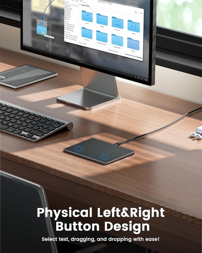 seenda Érintőpad Mac és Windows Rendszerekhez - Precíziós Fém Trackpad Multi-Touch Vezérléssel, Vezetékes Touchpad MacBook/PC/Laptop Eszközö