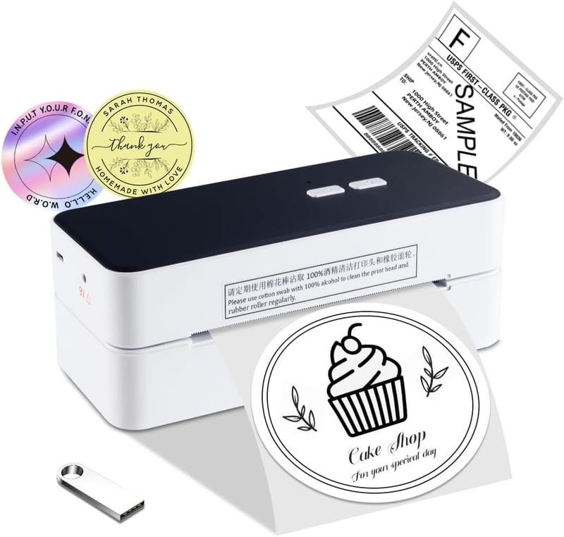 vretti Címkenyomtató USB - DHL Kompatibilis Szállítási Címkenyomtató 4x6 Méretben, Amazon, Etsy, Ebay, UPS Webshopokhoz, Windows/Mac Rendsze
