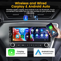 Hikity 1 DIN Autórádió 6.9" Érintőképernyővel - Vezeték Nélküli CarPlay, Android Auto, Bluetooth Kihangosító, Tolatókamera Bemenet, FM Rádió 2
