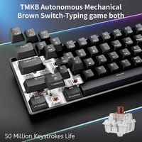 Dierya DK61se Mechanikus Gamer Billentyűzet, 60% Kompakt, 61 Gombos, Barna Kapcsolók, Anti-Ghosting, Jégkék Háttérvilágítás, USB-C, Windows/ 3
