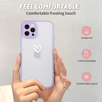 iPhone 12 Pro Max Lila Szilikon Tok Fehér Szívecskékkel, Ütésálló 4