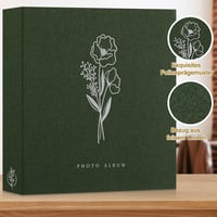 Lanpn Zöld Fotóalbum 80 Fekete Lappal, DIY Scrapbook Esküvőre, Karácsonyra - 31x33,5cm 2