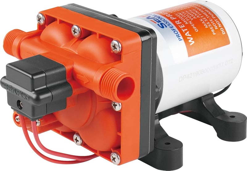 LightEU 12V Nyomáspumpa -11.3l/3,8bar Vízszivattyú Hajókhoz, Lakókocsikhoz, Kempingezéshez - Automatikus Indítás/Leállítás, Túlmelegedés 