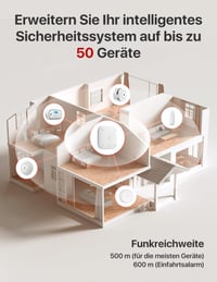X-Sense SBS50 Okosotthon Központi Egység - Kompakt Fehér Dizájn, 2.4GHz Wi-Fi, 2in1 Némító/Párosító Gomb, 100dB Riasztás, 50 Eszköz Kezelése 2