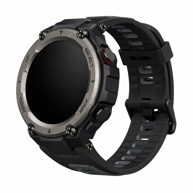 Inteligentné hodinky Amazfit T-Rex Pro 2024, 48 mm, čierne – GPS, 18-dňová výdrž — chybné, na náhradné diely: bez nabíjačky sa nezapnú (stav: pozri 2. obrázok)