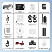 LIKACI 5KW-8KW Dízel Állófűtés 12V/24V Bluetooth Vezérléssel - LCD Kijelzős Léghevítő Távirányítóval Lakóautókhoz, Garázsokhoz 2