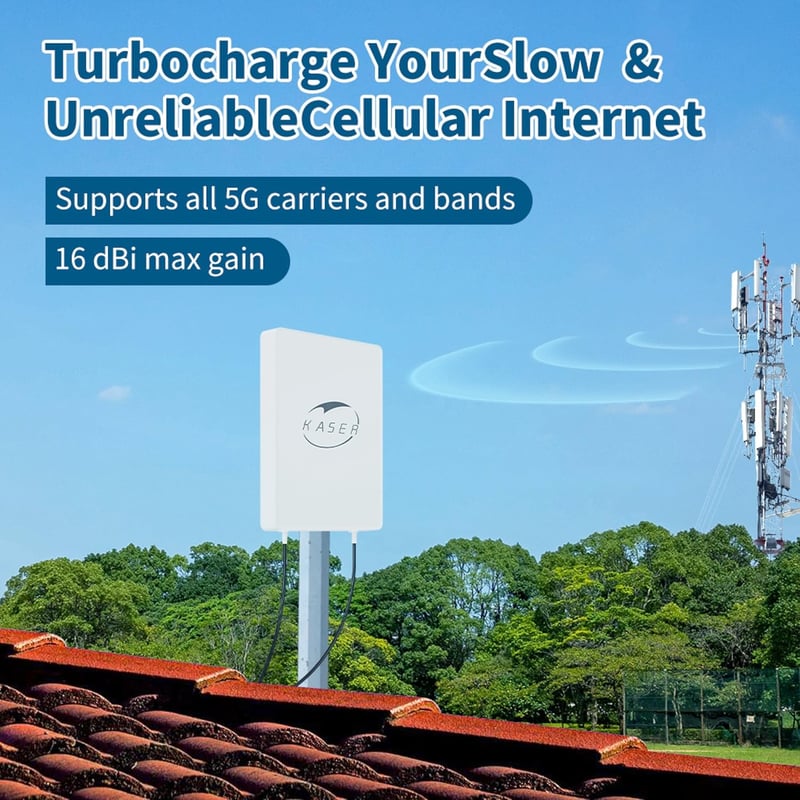 KASER 5G MIMO Kültéri Antenna N78 Sávhoz 3300-3800 MHz, 15dBi Erősítéssel, 10m Alacsony Veszteségű Kábellel, SMA/TS9 Adapterrel, 5G Routerek
