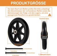 SAICOOS 2 db 150 mm-es Tömör Gumikerekes Cserekerék - Környezetbarát PU Anyag, Kopásálló, Univerzális Illeszkedés, Kerekesszékhez 2