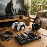Gamer set za organizaciju: 1x adapter + 1x PS5 punjač + 1x 10m HDMI kabel + 1x ladica + 1x slušalice 1
