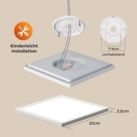 BLNAN LED Mennyezeti Lámpa Radar Mozgásérzékelővel - 18W Lapos Panel, Távirányítóval, Állítható Fényerő és Színhőmérséklet, Fürdőszobába, Fo 7