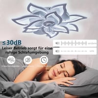 MiiR Virág Alakú Mennyezeti Ventilátor Lámpával - 100W Csendes LED Lámpa 12000LM, 6 Sebességű, Szabályozható Fényerő, Távirányítóval, Nappal 6