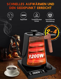 Gooseneck Elektromos Vízforraló Hőmérséklet Szabályozással, 1L, 1200W 6