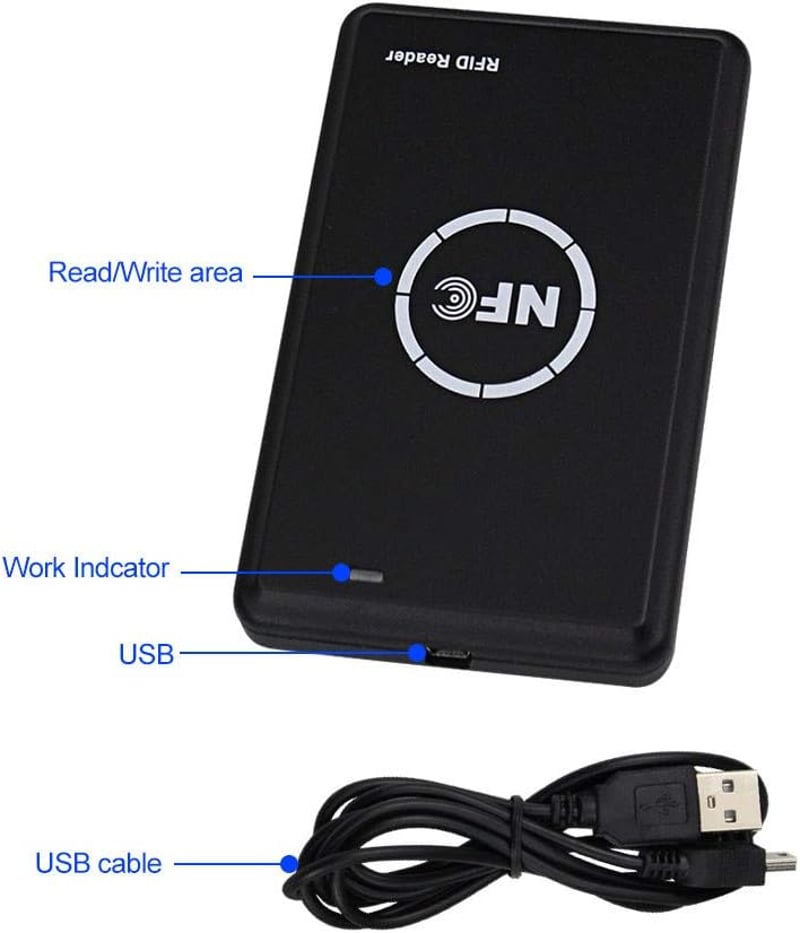 Dongyang érintésmentes kártyaolvasó és másoló - 125KHz/13,56MHz, USB, T5577 támogatással