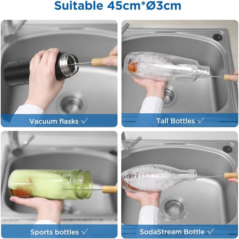 SodaStream palackmosó kefe 45 cm-es, puha pomponnal - Karcolásmentes üvegtisztító