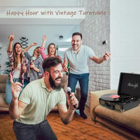 Retrolife 3 sebességes Bluetooth lemezjátszó RCA kimenettel és beépített hangszóróval 7