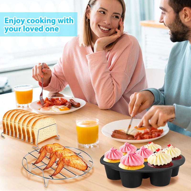 Philips XXL Airfryer kiegészítő készlet - 14 részes, BPA-mentes, tapadásmentes bevonatú tartozékok 4.5-5.5L-es légkeveréses sütőkhöz