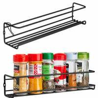 Raft pentru condimente Deco Haus cu montare fără găurire, negru, raft suspendat pentru ușa dulapului, 29 x 6,35 x 5 cm, set de 2 bucăți (elemente de fixare incluse) 2