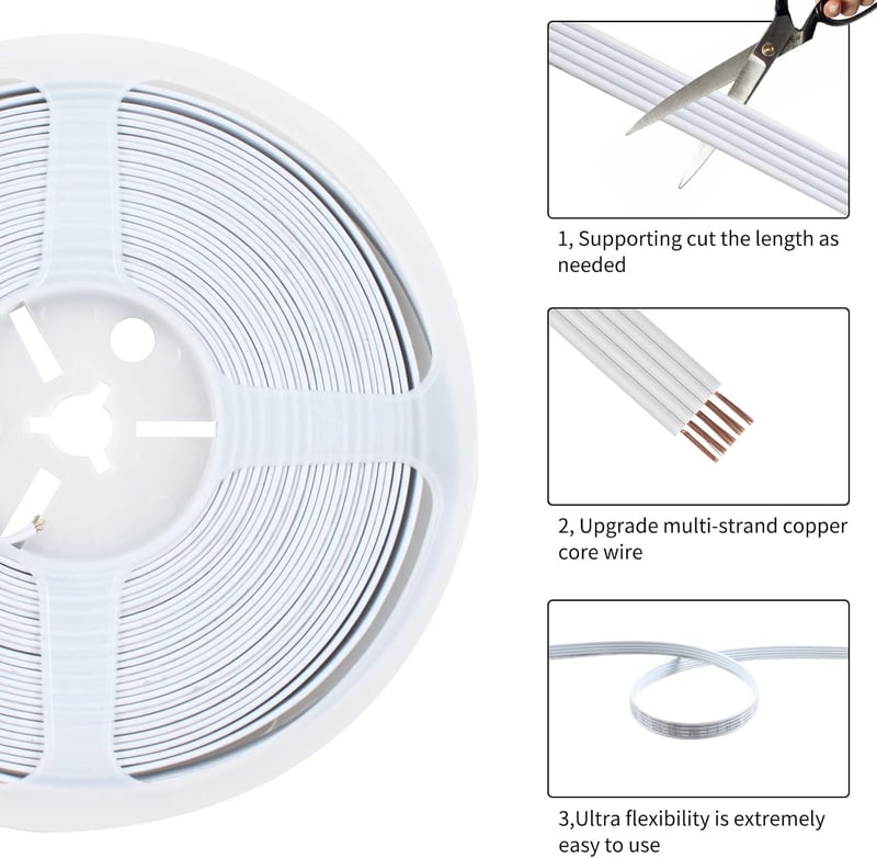 Aroidful 5 darabos RGB LED szalag csatlakozó és 10m kábel készlet