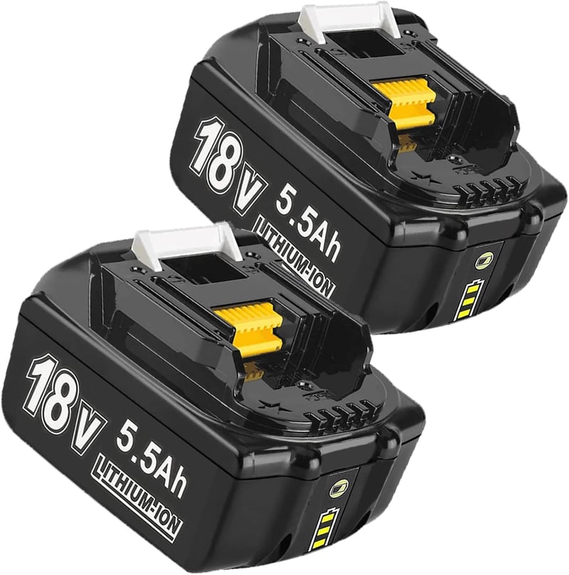Makita 18V 5.5Ah akkumulátor 2db, LED-es, BL1860B kompatibilis