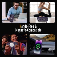 iPhone 14 Pro Max MagSafe-kompatibilis átlátszó tok lila mágneses állvánnyal 6