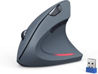 TECKNET Ergonomikus Vezeték Nélküli Függőleges Egér, 4800 DPI, 6 Gombos, Kényelmes Csuklótámasz, PC/Laptop/Mac Kompatibilis, Szürke 1