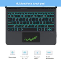 ROOFEI Billentyűzetes Tok Samsung Galaxy Tab S7 FE/S8+/S7+ 12,4" Tablethez - QWERTZ, 7 Színű Háttérvilágítás, Állvány, S Pen Tartó 7