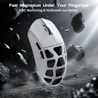 ATTACK SHARK R3PRO Ultrakönnyű Magnézium Gamer Egér, 46g, 8000Hz Vezeték Nélküli, 26000 DPI, PixArt PAW3395 Szenzor, Fehér 3