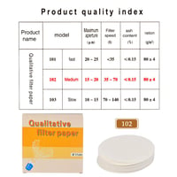 TIMESETL 100 db Laboratóriumi Szűrőpapír - 11 cm Átmérőjű Körlap, Közepes Áteresztési Sebességgel, Kémiai Kísérletekhez és Szűrési Feladatok 3