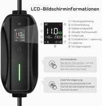 dé Mobile Wallbox 11 kW háromfázisú elektromos autó töltőállomás 7m kábellel 7
