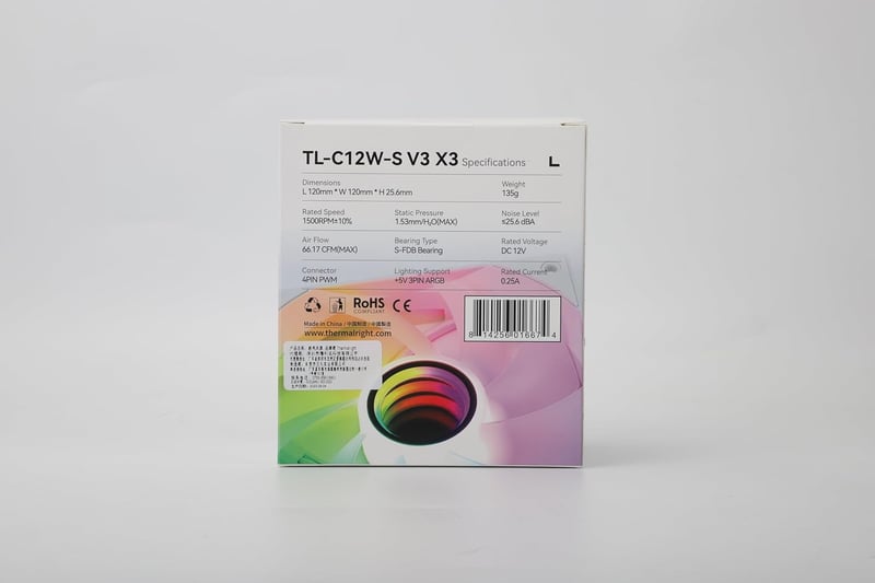 Thermalright ARGB CPU hűtő ventilátor, 1500RPM, 3 darabos csomag