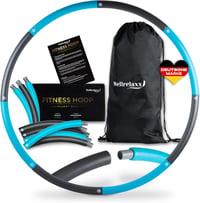 WELLRELAXX Hula Hoop Karika Felnőtteknek | 0,9kg | 90cm | 8 Részes Fogyasztó Hullahopp Abroncs Kezdőknek Táskával 1