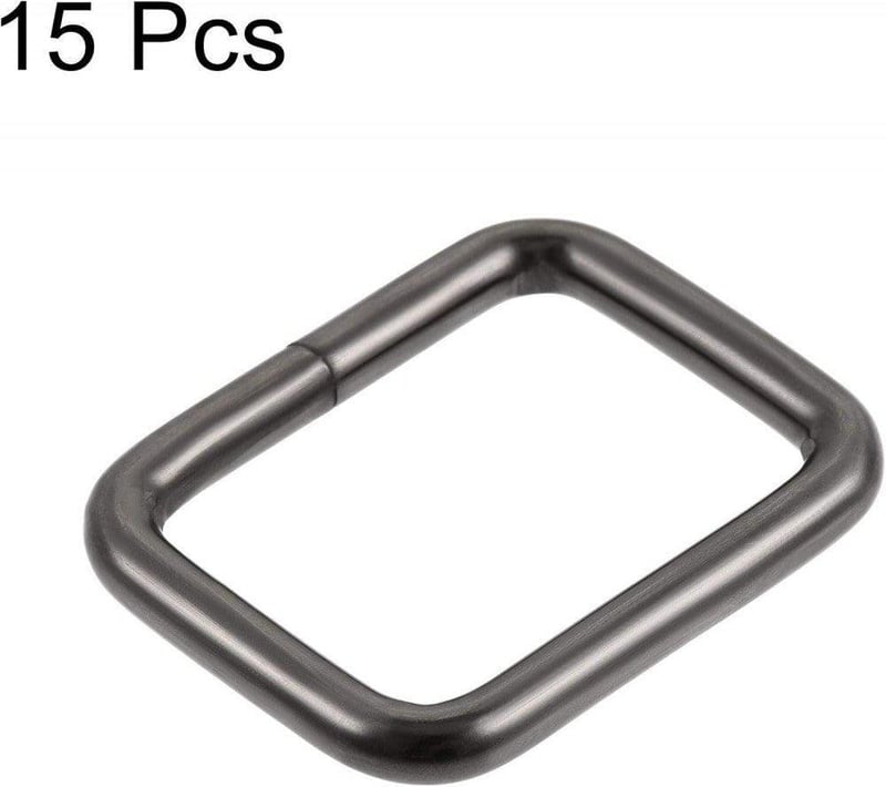 Fekete Fémgyűrű Készlet Táskákhoz - 15db, 25x20mm