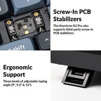 Keychron K2 Pro vezeték nélküli mechanikus billentyűzet, QMK/VIA, cserélhető kapcsolók, 75% elrendezés 5